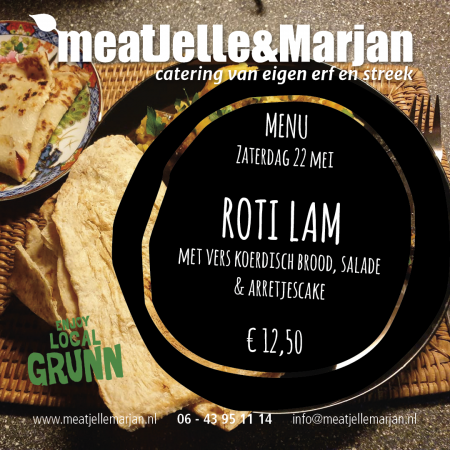 Meat Jelle & Marjan, afhaalmaaltijden, catering, Lageland, Groningen, Roti Lamsvlees, studio Hille