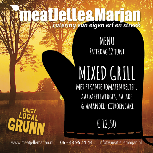 MeatJelleMarjan, afhaalmaaltijden, catering, Lageland, Groningen, studio Hille